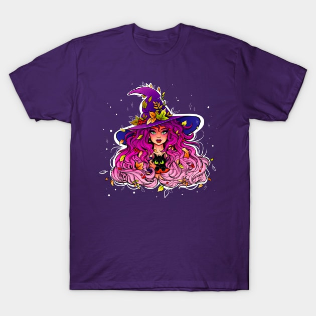 Cute Halloween Autumn Witch T-Shirt by machmigo